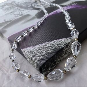 ❤️ Swarovski Elegant Precision Cut Clear Crystal Bougie Necklace Vintage